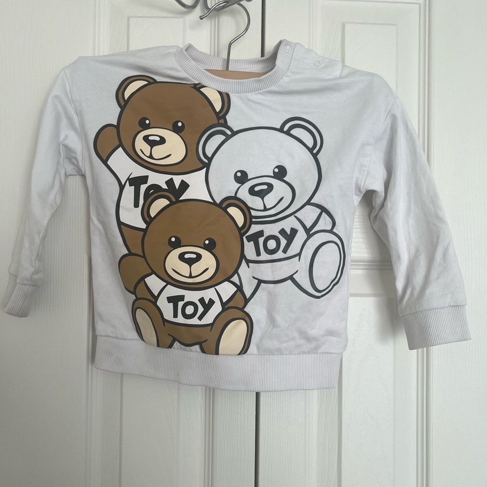 Moschino baby Toy Bear Kids Shirt - White and Brown size 18-24 months